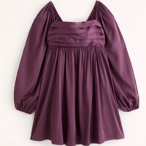 Abercrombie & Fitch Emerson Satin Long-Sleeve Mini Dress